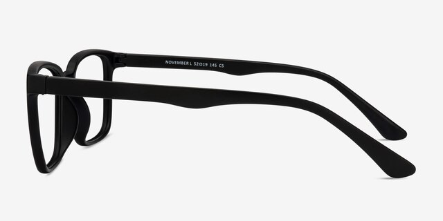 November Matte Black PlasticEyeglass Frames from EyeBuyDirect, Side View