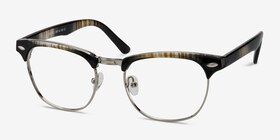 Coexist Rayures Métal Montures de lunettes de vue d'EyeBuyDirect, Vue d'Angle