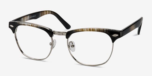 Coexist Striped MetalEyeglass Frames from EyeBuyDirect, Angle View
