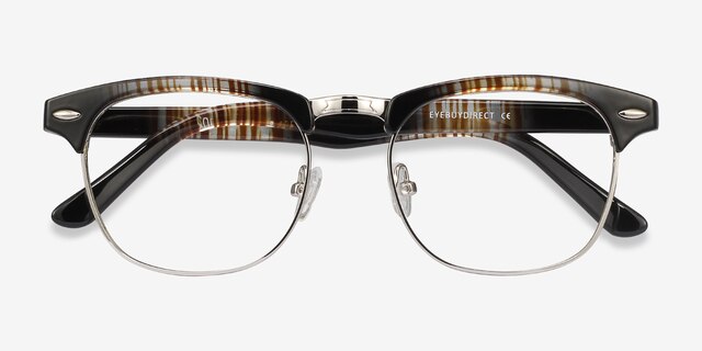 Coexist Striped MetalEyeglass Frames from EyeBuyDirect, Closed View