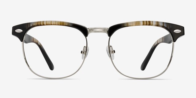 Coexist Striped Plastic-metalEyeglass Frames from EyeBuyDirect, Front View