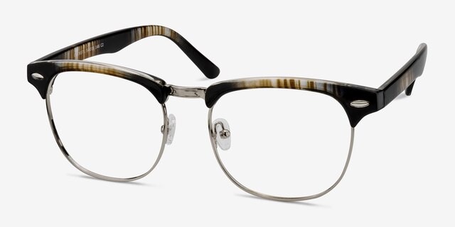 Coexist Striped Plastic-metalEyeglass Frames from EyeBuyDirect, Angle View