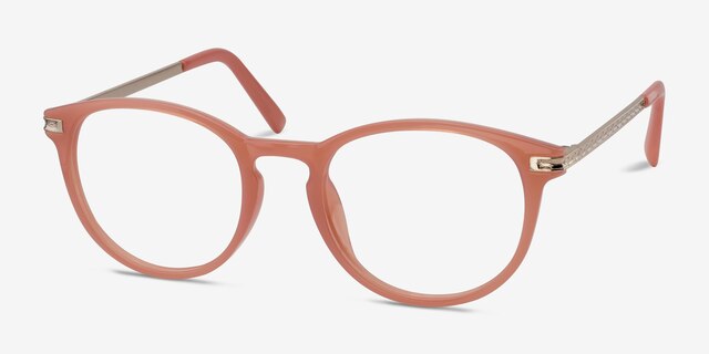 Daphne Pink Plastic-metalEyeglass Frames from EyeBuyDirect, Angle View