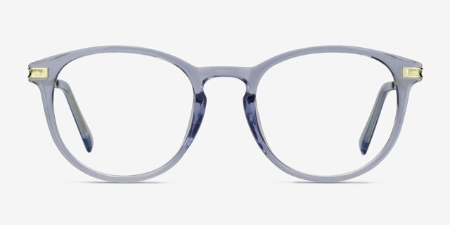 Daphne Clear Blue Plastic-metalMontures de lunettes de vue d'EyeBuyDirect, Vue de Face