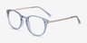 Daphne Clear Blue Plastic-metalMontures de lunettes de vue d'EyeBuyDirect, Vue d'Angle
