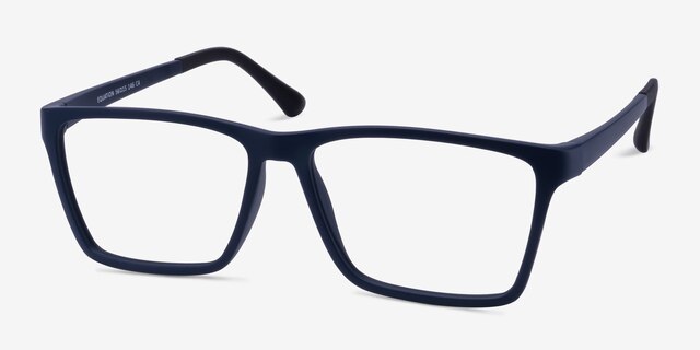 Equation Matte Navy PlasticEyeglass Frames from EyeBuyDirect, Angle View