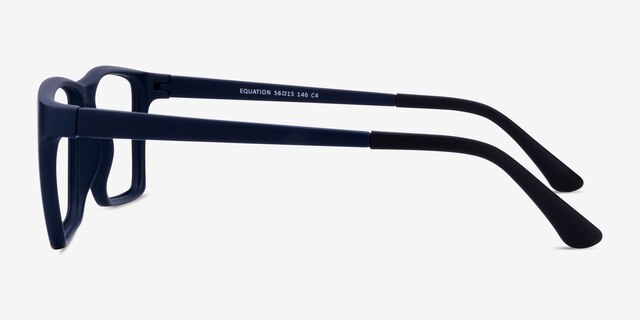 Equation Matte Navy PlasticEyeglass Frames from EyeBuyDirect, Side View
