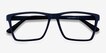 Equation Matte Navy PlasticEyeglass Frames from EyeBuyDirect, Closed View