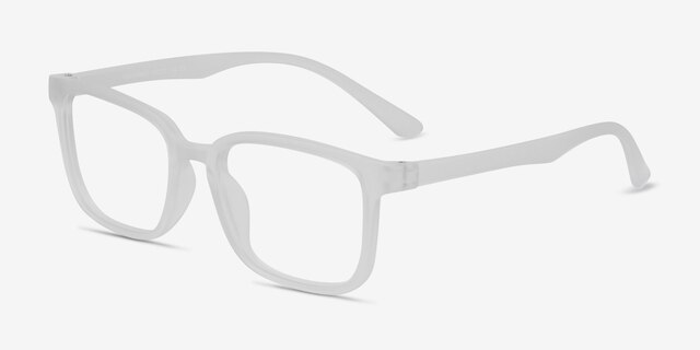 November Matte Clear PlastiqueMontures de lunettes de vue d'EyeBuyDirect, Vue d'Angle