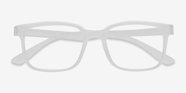 November Matte Clear PlastiqueMontures de lunettes de vue d'EyeBuyDirect, Vue Rapprochée
