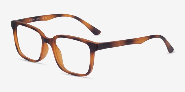 November Tortoise PlasticEyeglass Frames from EyeBuyDirect, Angle View