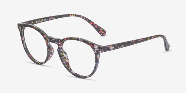 Peninsula Red Floral PlasticEyeglass Frames from EyeBuyDirect, Angle View