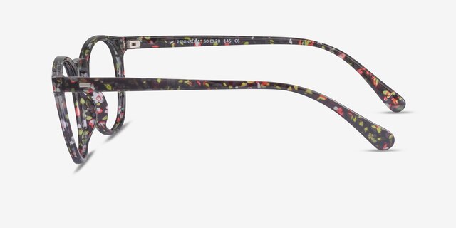 Peninsula Red Floral PlasticEyeglass Frames from EyeBuyDirect, Side View