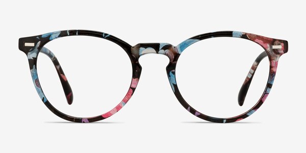 Peninsula Blue Floral Plastic Eyeglass Frames