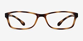 Versus Matte Tortoise Plastique Montures de lunettes de vue d'EyeBuyDirect, Vue de Face