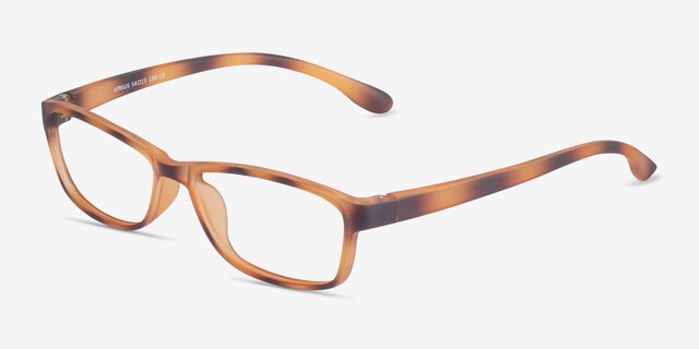 Versus Matte Tortoise PlasticEyeglass Frames from EyeBuyDirect, Angle View