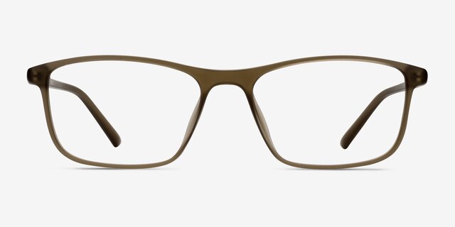 Wyoming Matte Hazel PlasticEyeglass Frames from EyeBuyDirect, Front View