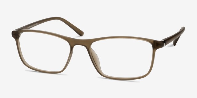 Wyoming Matte Hazel PlasticEyeglass Frames from EyeBuyDirect, Angle View