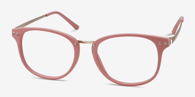 Cosmo Pink MetalEyeglass Frames from EyeBuyDirect, Angle View