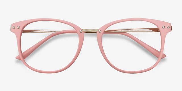 Cosmo Pink MetalEyeglass Frames from EyeBuyDirect, Closed View