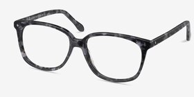 Escape Marbled Gray Acétate Montures de lunettes de vue d'EyeBuyDirect, Vue d'Angle