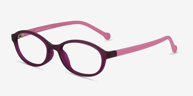 Skipper Purple PlasticEyeglass Frames from EyeBuyDirect, Angle View