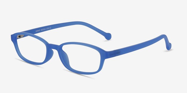 Sprint Blue PlasticEyeglass Frames from EyeBuyDirect, Angle View