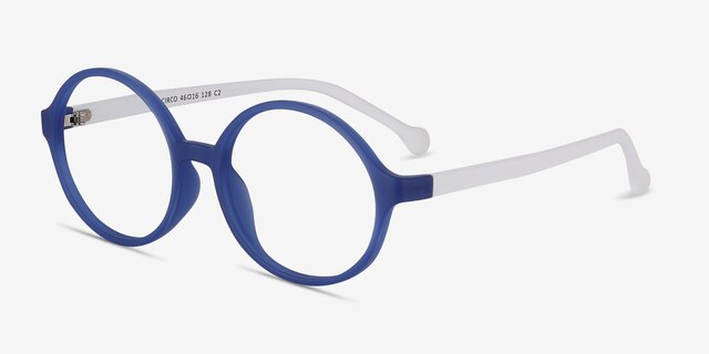 Circo Blue PlasticEyeglass Frames from EyeBuyDirect, Angle View