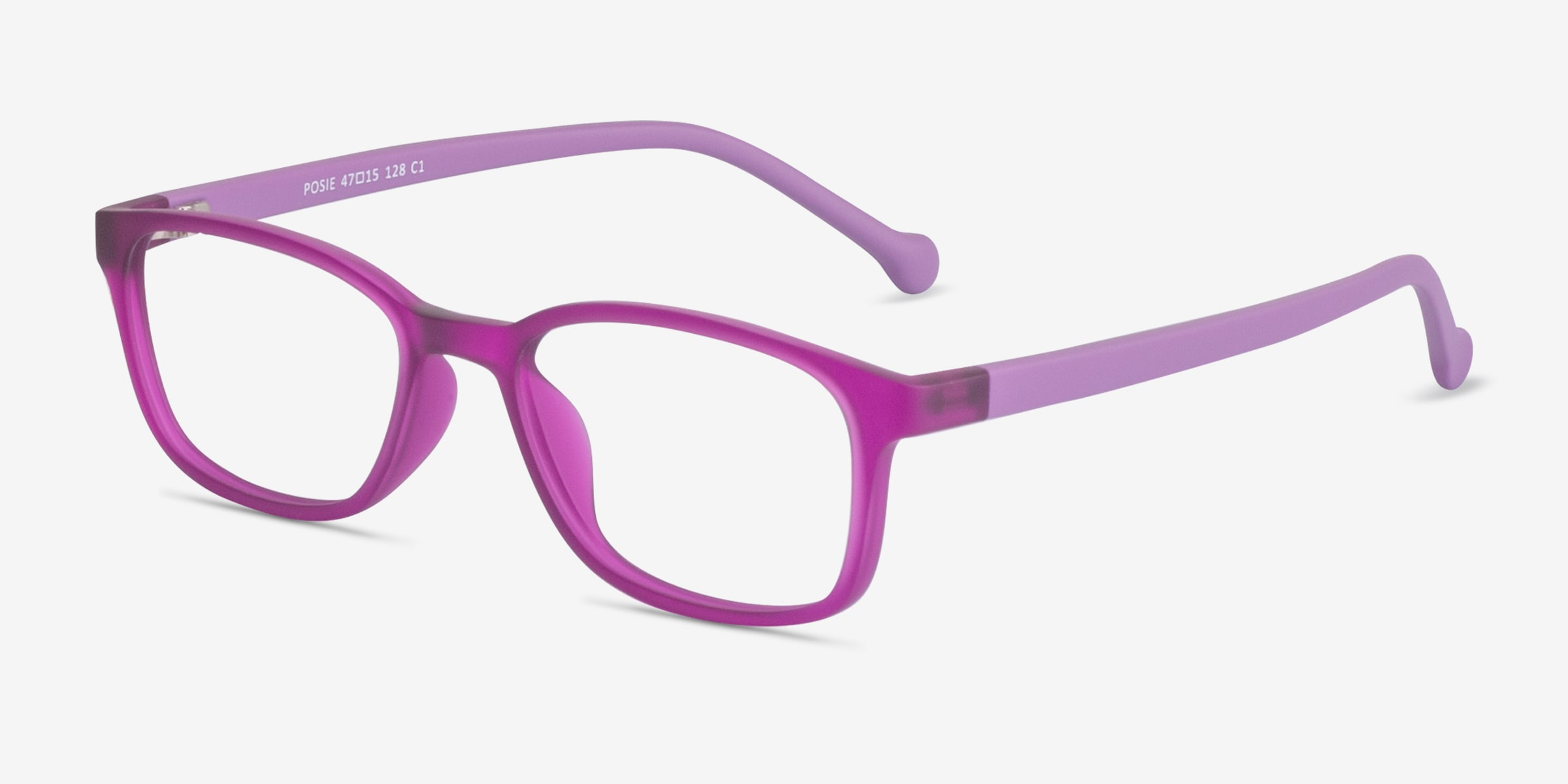 purple plastic eyeglass frames