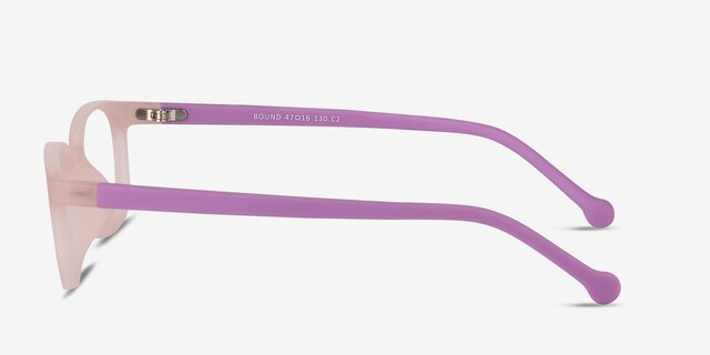 Bound Pink PlasticEyeglass Frames from EyeBuyDirect, Side View