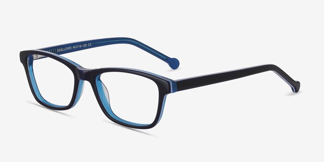 Shallows Blue AcetateEyeglass Frames from EyeBuyDirect, Angle View