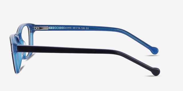 Shallows Blue AcetateEyeglass Frames from EyeBuyDirect, Side View