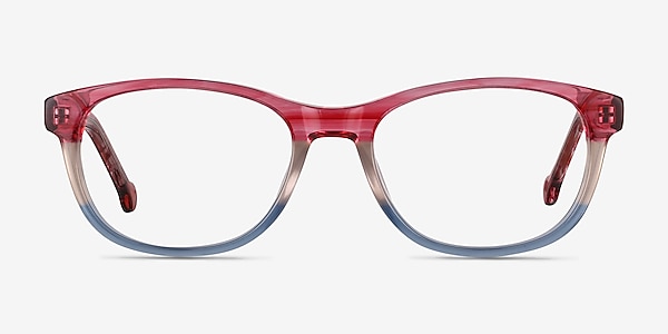 Nifty Pink Striped Acétate Montures de lunettes de vue