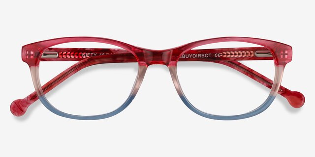 Nifty Pink Striped AcetateEyeglass Frames from EyeBuyDirect, Closed View