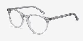 Morning Gray Clear Acetate Eyeglass Frames from EyeBuyDirect, Angle View