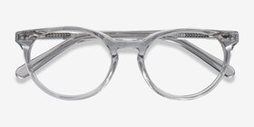 Morning Gray Clear Acetate Eyeglass Frames from EyeBuyDirect, Closed View