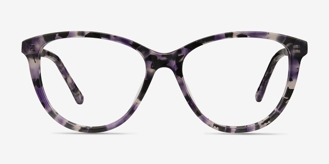 Lancet Purple Floral AcetateEyeglass Frames from EyeBuyDirect, Front View