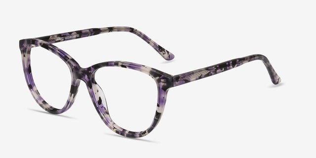 Lancet Purple Floral AcetateEyeglass Frames from EyeBuyDirect, Angle View