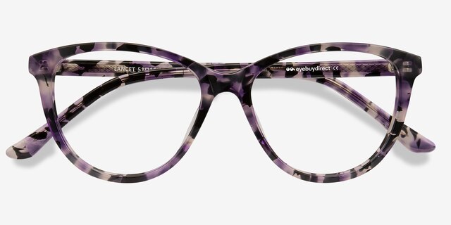 Lancet Purple Floral AcetateEyeglass Frames from EyeBuyDirect, Closed View