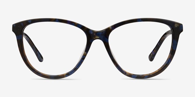 Lancet Blue Floral AcetateEyeglass Frames from EyeBuyDirect, Front View