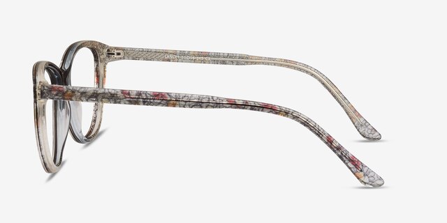 Lancet Clear Floral AcétateMontures de lunettes de vue d'EyeBuyDirect, Vue de Côté
