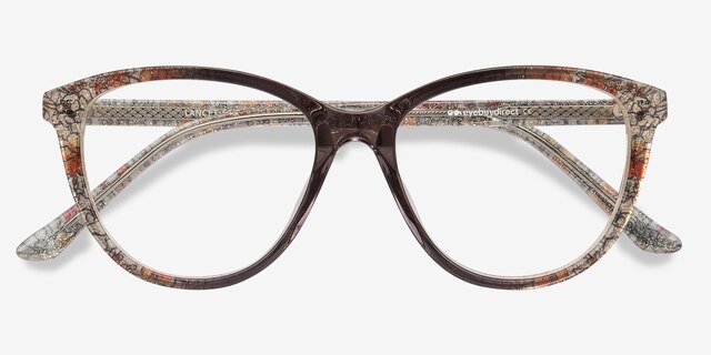 Lancet Clear Floral AcétateMontures de lunettes de vue d'EyeBuyDirect, Vue Rapprochée