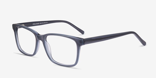 Prologue Blue AcetateEyeglass Frames from EyeBuyDirect, Angle View