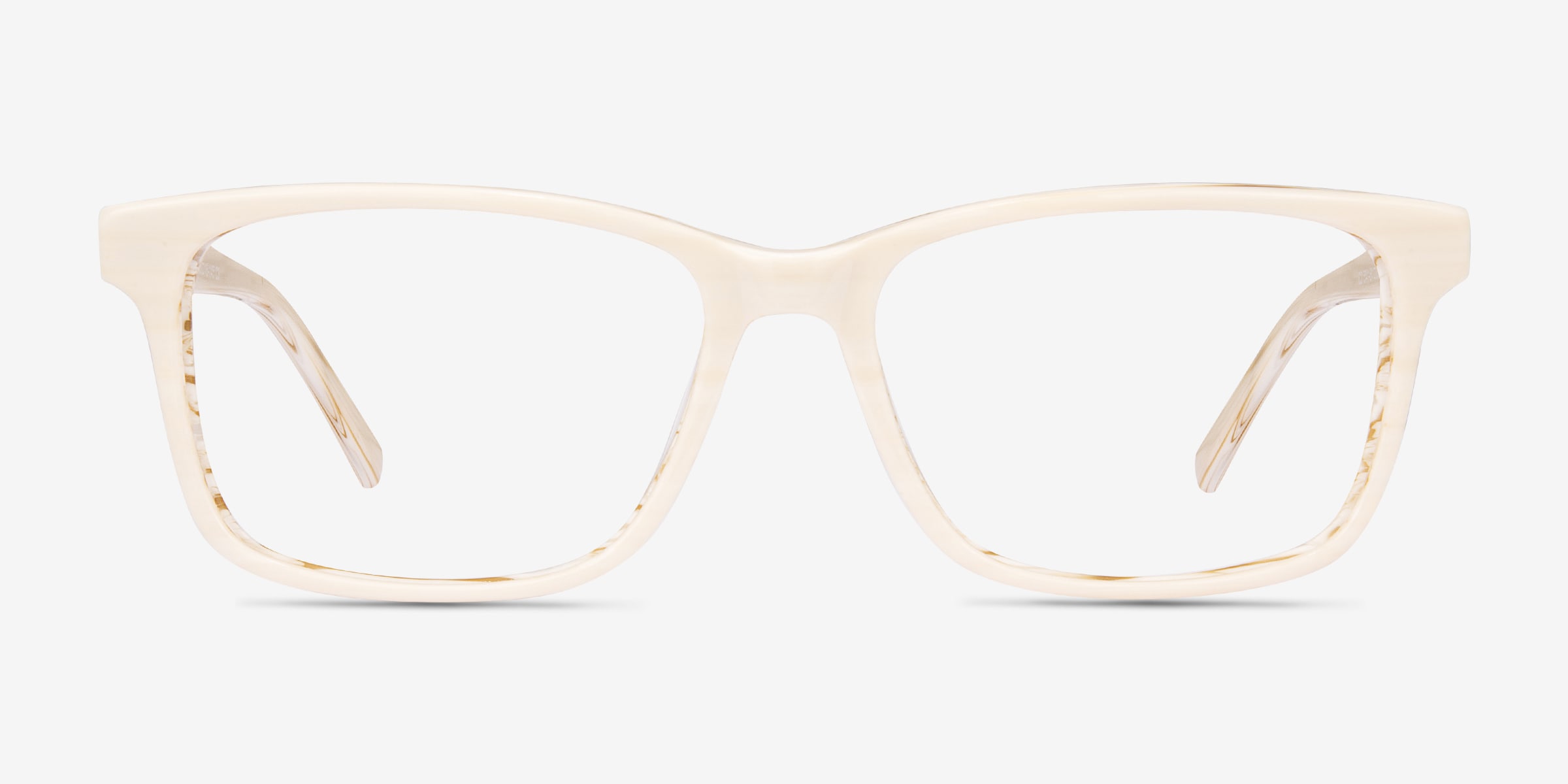 cream colored eyeglass frames