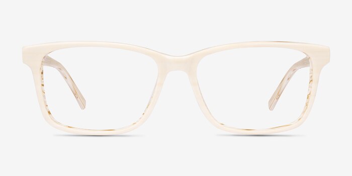 Prologue Cream Acetate Eyeglass Frames from EyeBuyDirect