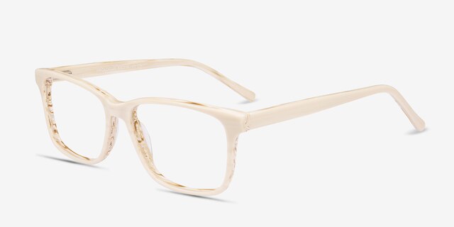 Prologue Cream AcetateEyeglass Frames from EyeBuyDirect, Angle View