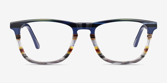 Prelude Blue Striped Acétate Montures de lunettes de vue d'EyeBuyDirect