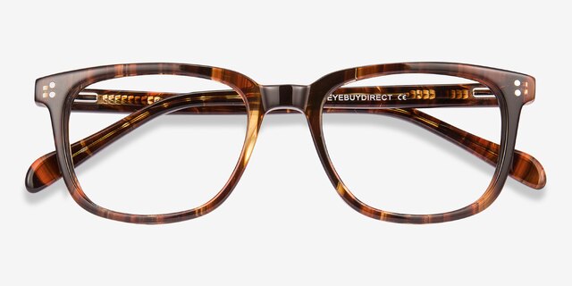 Kent Brown Striped AcetateEyeglass Frames from EyeBuyDirect, Closed View