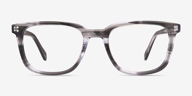Kent Gray Striped AcetateEyeglass Frames from EyeBuyDirect, Front View