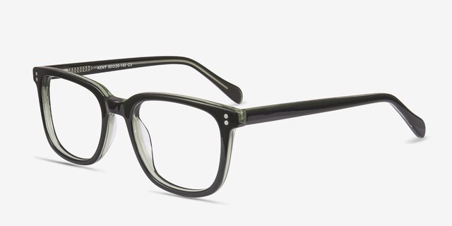 Kent Green AcetateEyeglass Frames from EyeBuyDirect, Angle View